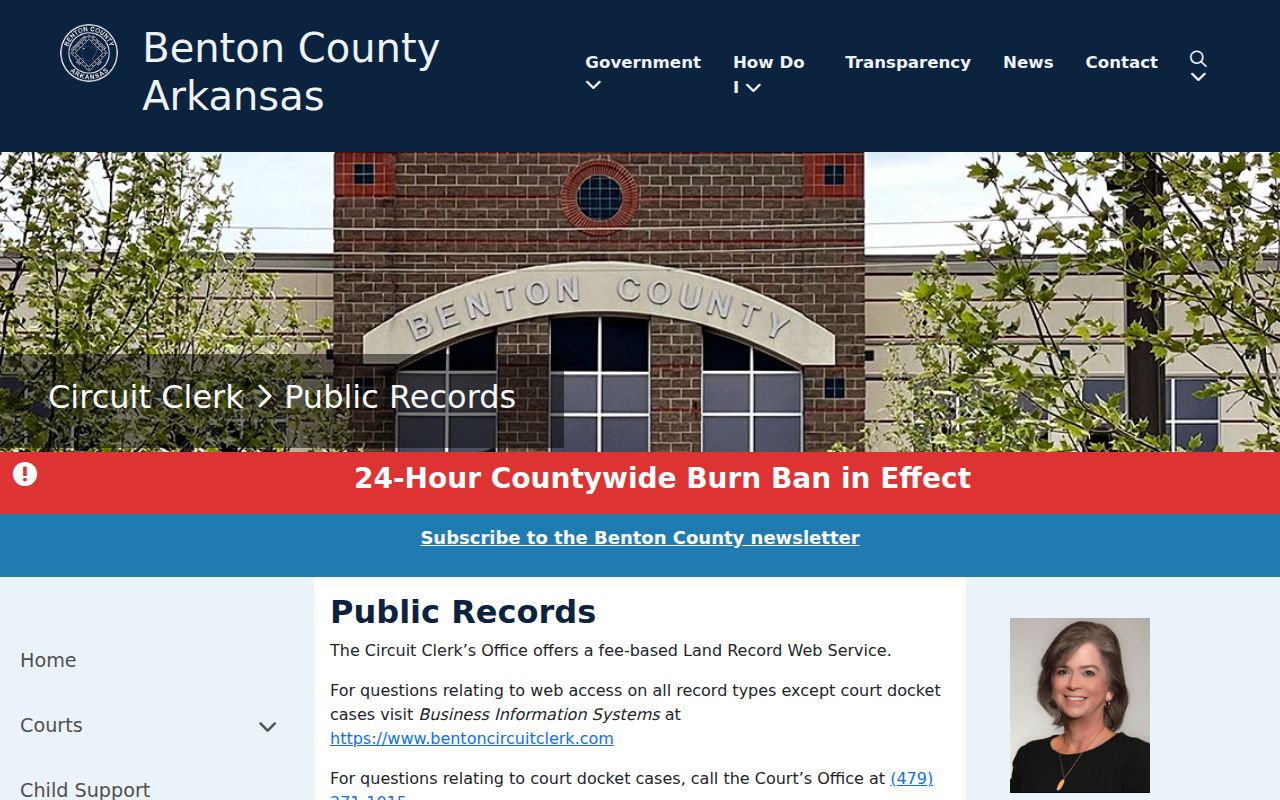Benton County civil court docket public records coverage