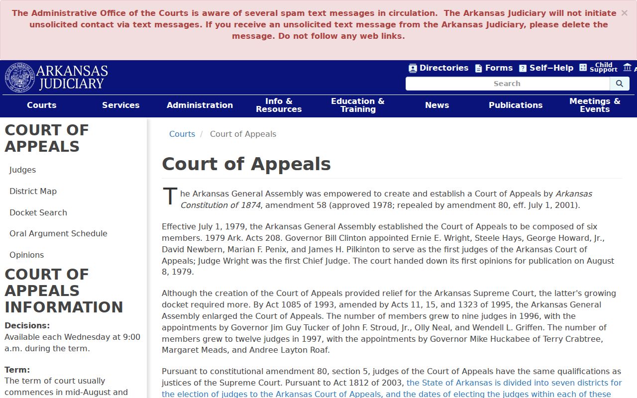 Benton County court docket Arkansas Court of Appeals source